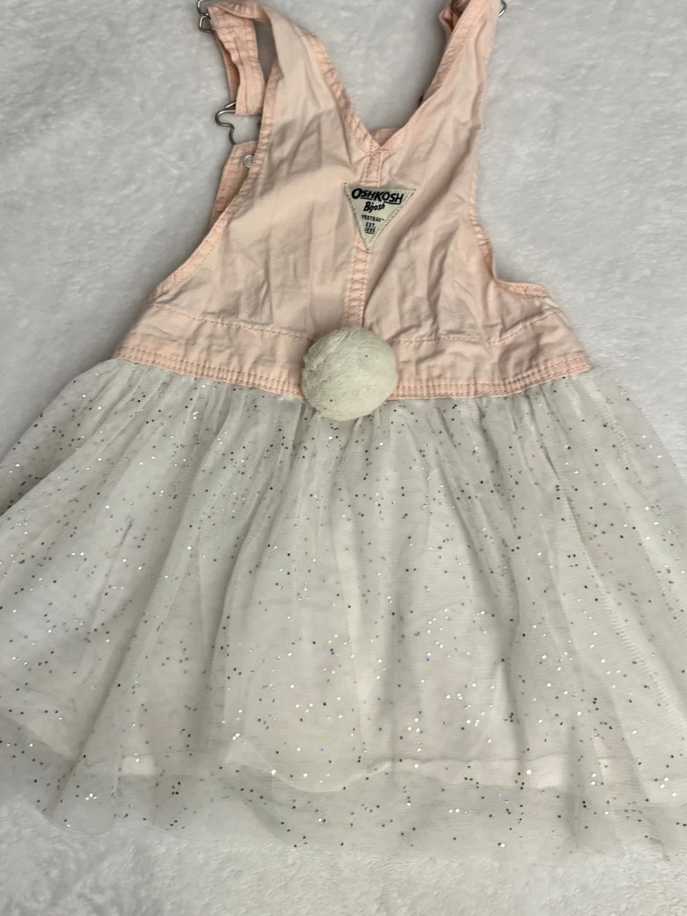 OshKosh B'gosh Pink Overall Skirt with White Sparkle Tulle size 4
